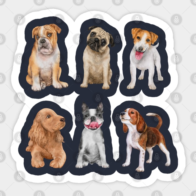 Dogs Breeds Collection Sticker by Dreamy Feminine